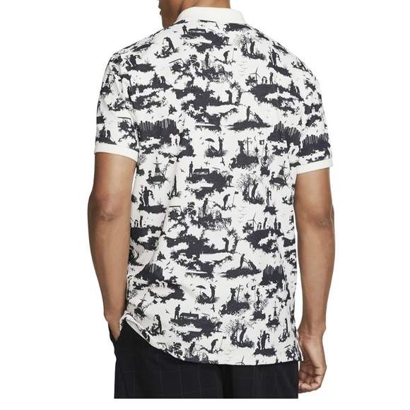 Nike Dri Fit Toile Print Golf Polo Sail/White Mens Medium Limited Edition - Picture 1 of 9